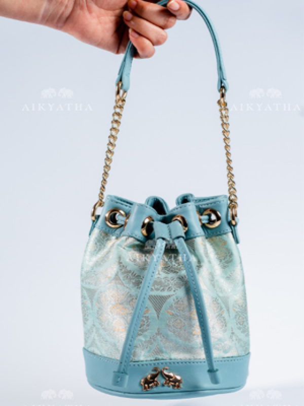 Aikyatha Blue Banarasi Potli - 0033N600228019