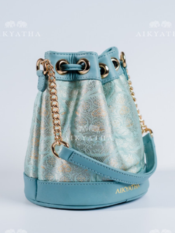 Aikyatha Blue Banarasi Potli - 0033N600228019