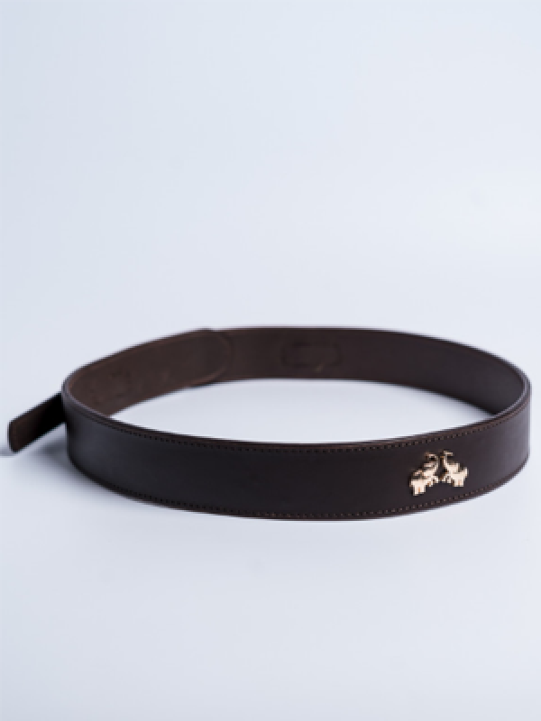 Aikyatha Brown Leather Saree Belt