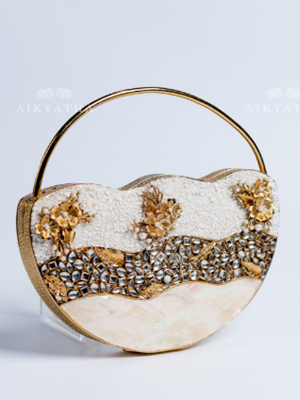 Aikyatha Gold Stone Clutch - 0033N600190160