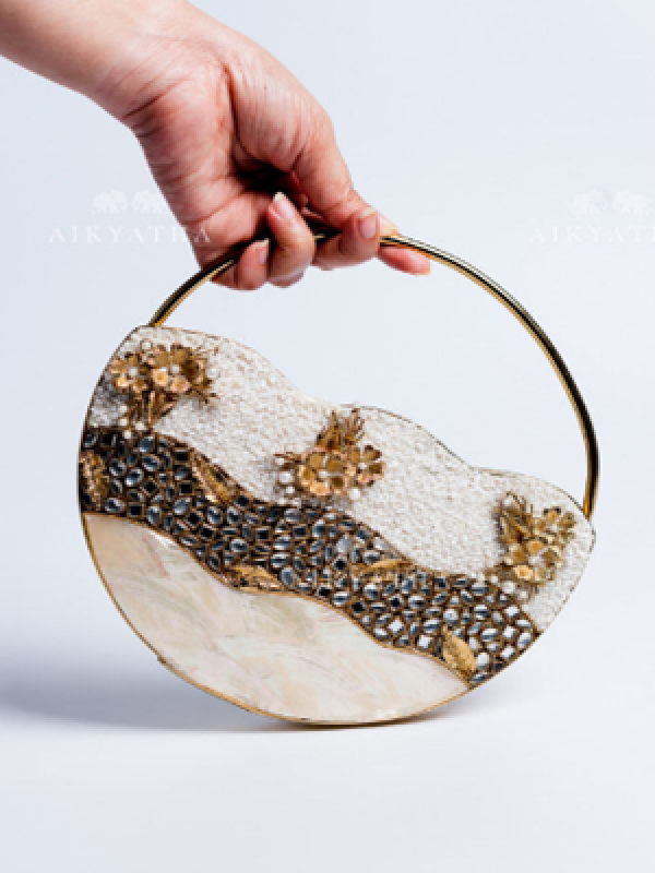 Aikyatha Gold Stone Clutch - 0033N600190160