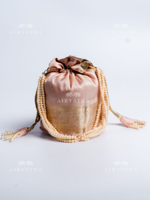 Aikyatha Pink Silk Potli - 0029N600543007