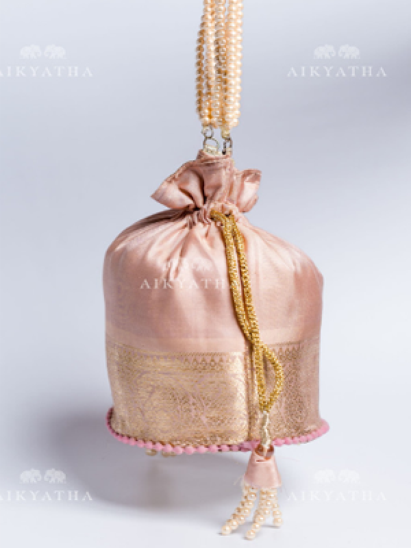 Aikyatha Pink Silk Potli - 0029N600543007