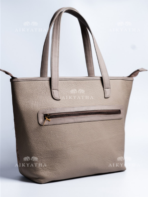 Aikyatha Silk Grey Tote - 0033N600313051