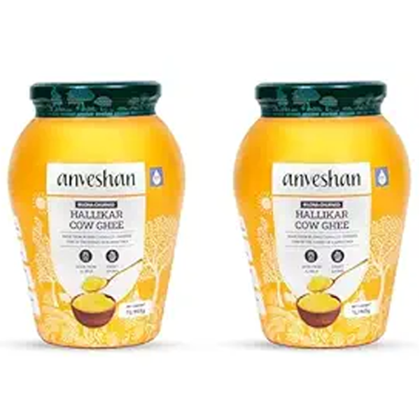 Anveshan A2 Desi Cow Ghee (1Ltr x 2 Jars)