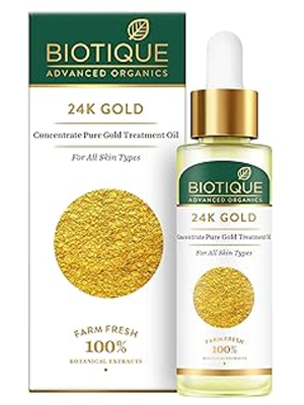 Biotique Advanced Organics 24K Gold Concentrate Pure Gold Treatment Oil, 30ml