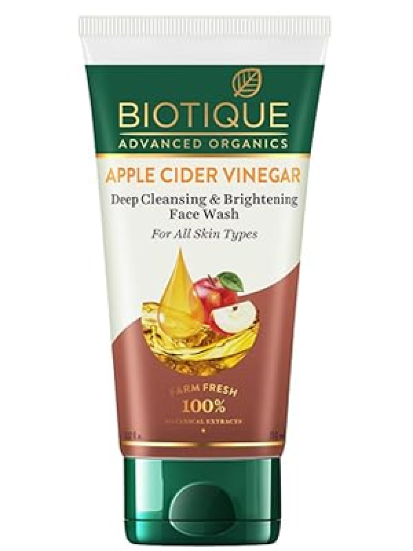 Biotique Apple Cider Vinegar Deep Cleansing Face Wash for All Skin Types, 150ml | Deep Cleansing & Exfoliation