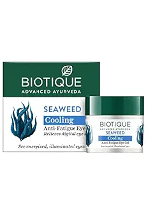 Biotique Bio Seaweed Revitalizing Anti Fatigue Eye Gel | Contains Wild Seaweed, Nutmeg, & Honey | Reduces Dark Circle and Puffiness | Suitable for All Skin Types | 15g