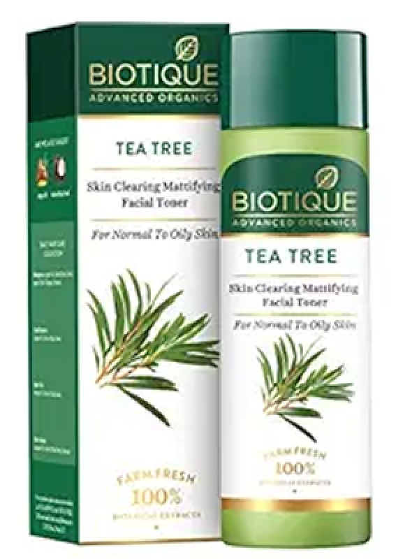 Biotique Tea Tree Skin Clearing Mattifying Facial Liquid Toner for Normal to Oily Skin Face Toner, 120ml | Treats Acne & Pimples, Tightens Pores