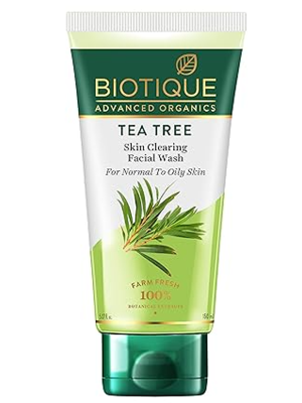 Biotique Tea Tree Skin Clearing Normal to Oily Skin Face Wash, 150 ml | Treats Acne, Pimples, Clear Skin | Paraben & SLS Free