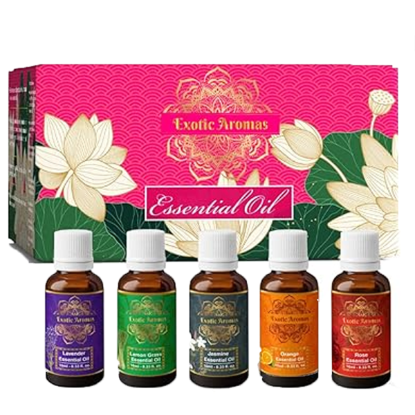 Exotic Aromas Essential Oil - Lavender/ Lemongrass/ Jasmine /Orange (Mandarin), Rose oil