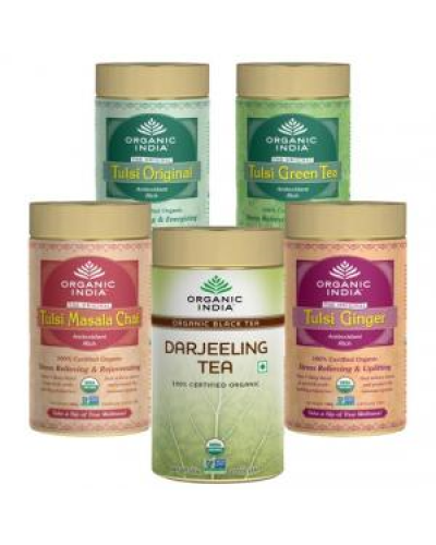 Organic India Set Of 5 Flavoured Tea Tins