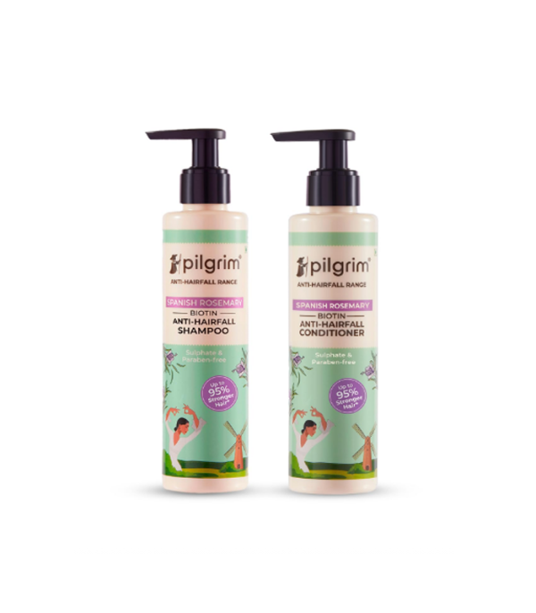 Pilgrim Spanish Rosemary & Biotin Anti-Hairfall Shampoo and Conditioner (200ml x 2)