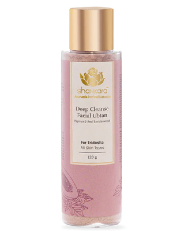 Shankara Deep Cleanse Facial Ubtan with Papaya & Red Sandalwood For Hydrating & Soothing Cleanser - (60g)
