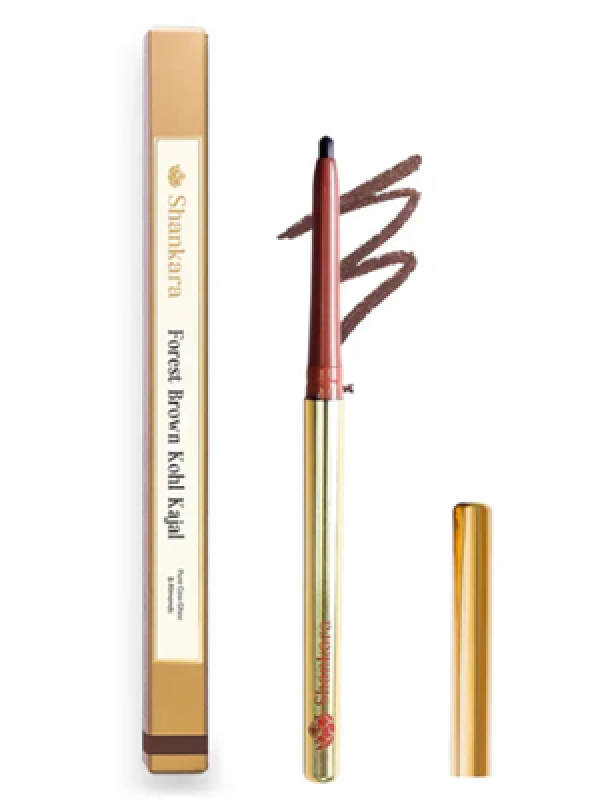 Shankara Forest Brown Kohl Kajal | Rich, Creamy Texture with Matte Finish | 12-Hour Long Stay Waterproof Formula | A2 Ghee, Sweet Almonds, Coconut Oil | Preservative-Free | Full Coverage | 0.3g