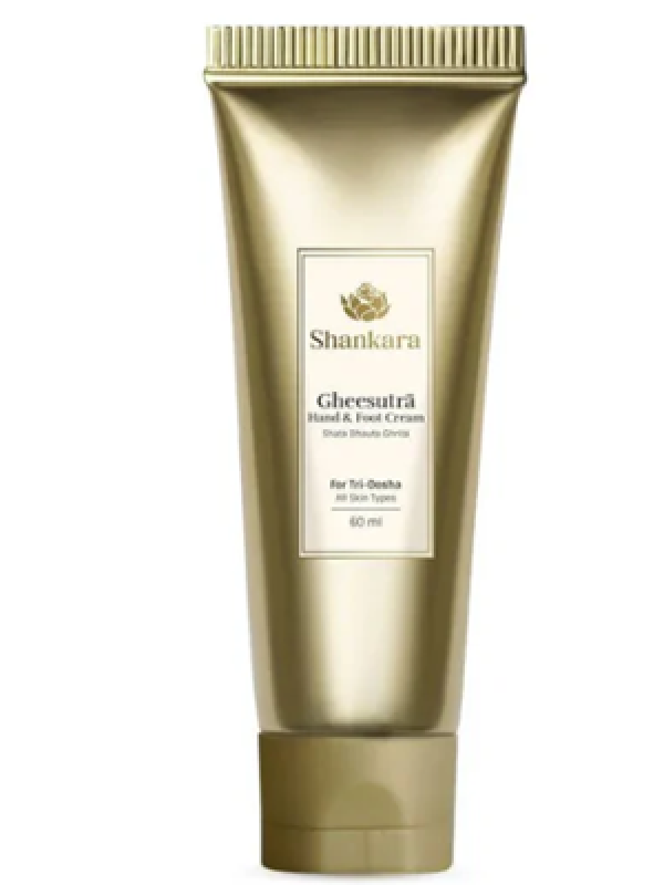Shankara Gheesutrā Hand & Foot Cream 60ml | 100x Washed Desi Ghee, Moringa & Bamboo Extract