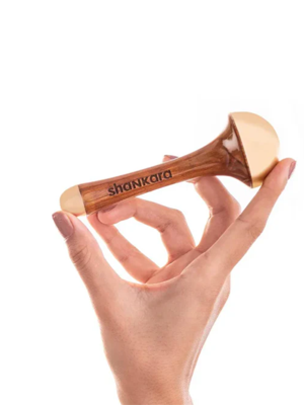 Shankara Kansa Manual Massage Wand for Face, Body & Foot | Traditional Ayurvedic Massager with Wood Handle & Kansa Cap for Deep Relaxation | Enhance Blood Circulation, Promotes Healthy Skin & Stress Relief-1 Piece