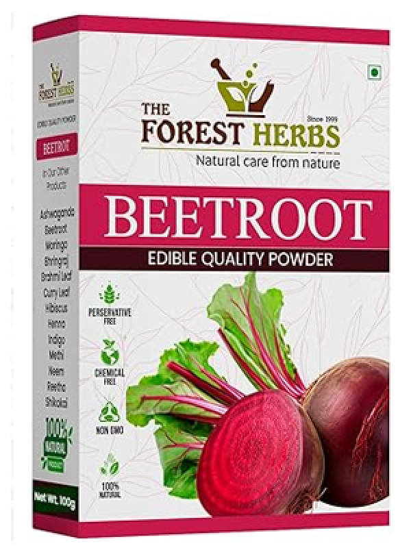 The Forest Herbs Natural Care From Nature Beetroot Powder 100gm for Face | Hair | Lips | Drinking | Glowing & Shiny Skin Face Pack