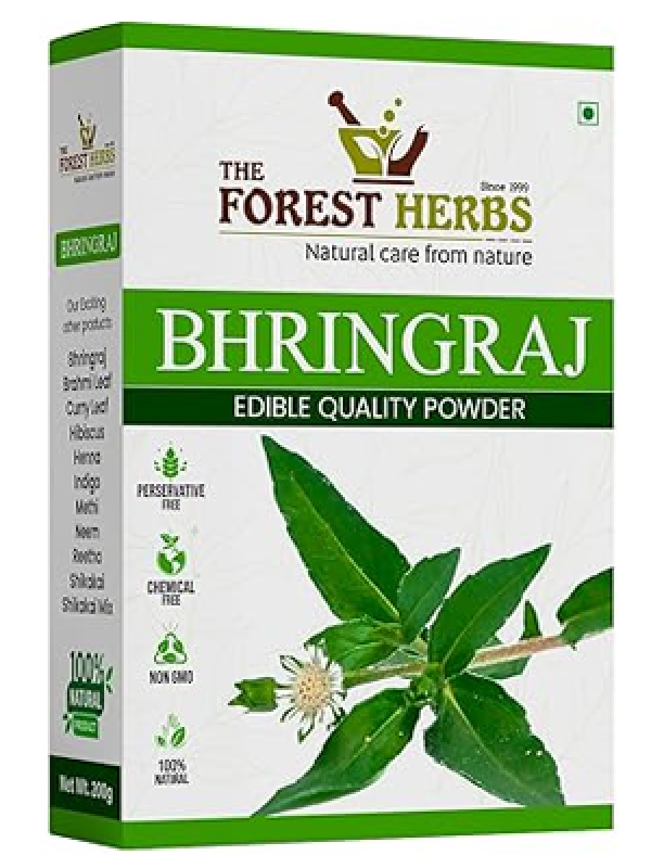 The Forest Herbs Natural Care From Nature Bhringraj Powder for Hair Growth - 200Gms | Good for Hair Pack, Hair Oil | Preservative Free, 1 Count