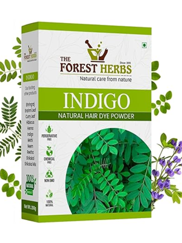 The Forest Herbs Natural Care From Nature Indigo Leaves Powder, 200g (Pack Of 1) Organic For Hair Colour Black