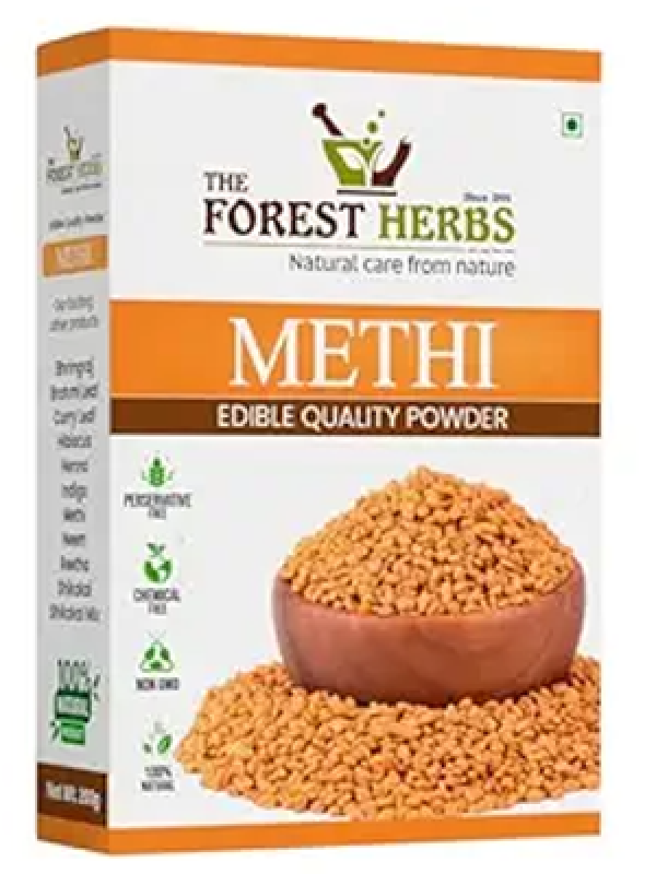 The Forest Herbs Natural Care From Nature Methi Dana Seeds Powder (Fenugreek) 200g For Eating, Hair Growth and Skin Care