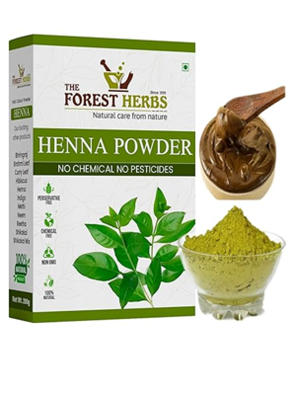 The Forest Herbs Natural Care From Nature Organic Henna Powder For Hair Colour and Growth, 200g - (Brown) Redish