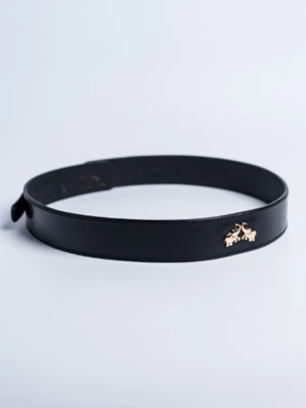 Aikyatha Black Saree Leather Belt