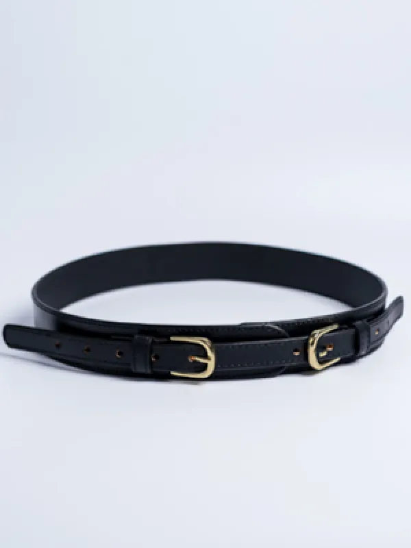 Aikyatha Black Saree Leather Belt