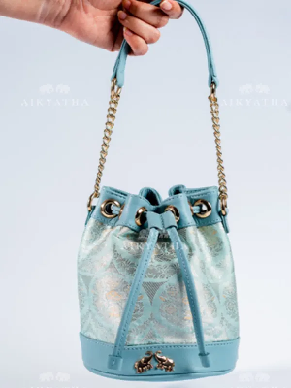 Aikyatha Blue Banarasi Potli - 0033N600228019