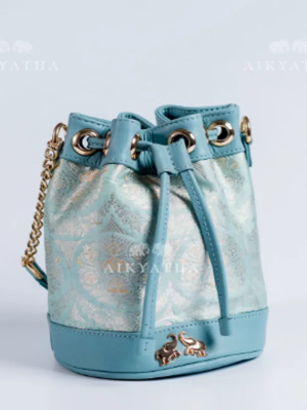 Aikyatha Blue Banarasi Potli - 0033N600228019