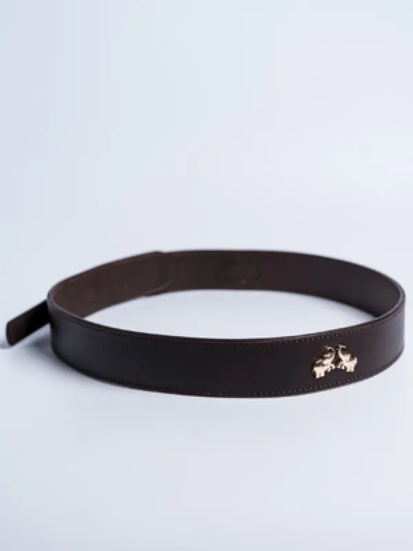 Aikyatha Brown Leather Saree Belt
