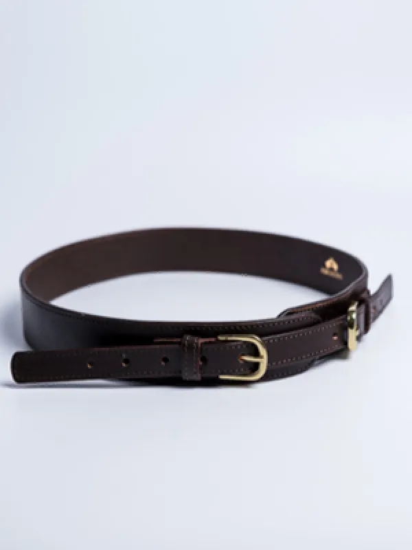 Aikyatha Brown Leather Saree Belt