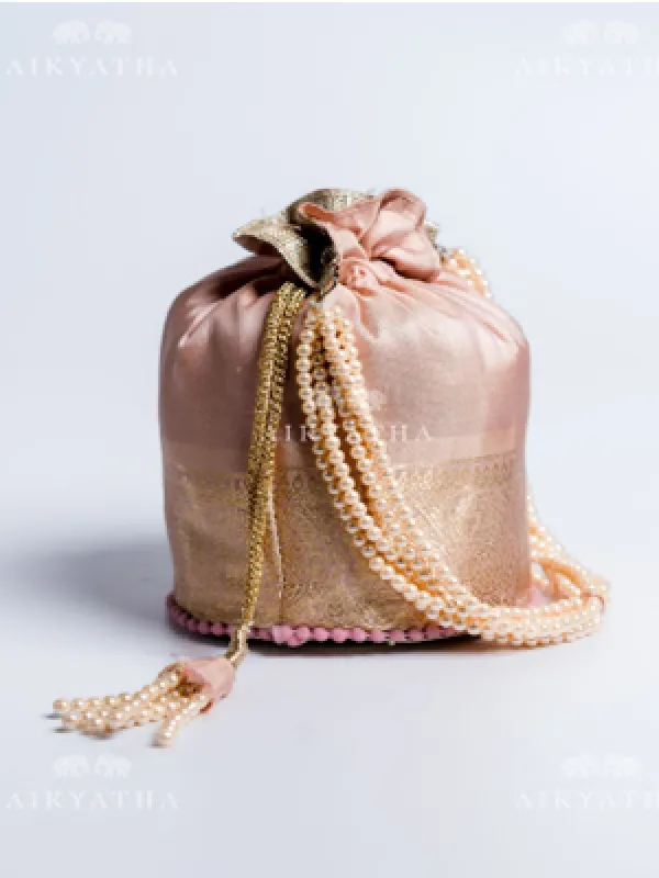 Aikyatha Pink Silk Potli - 0029N600543007