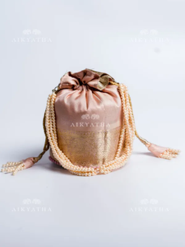 Aikyatha Pink Silk Potli - 0029N600543007