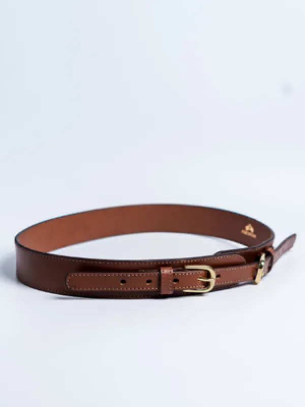 Aikyatha Tan Leather Saree Belt