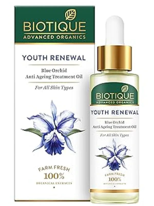 Biotique Advanced Organics Youth Renewal Blue Orchid Anti Ageing Treatment Oil, 30ml