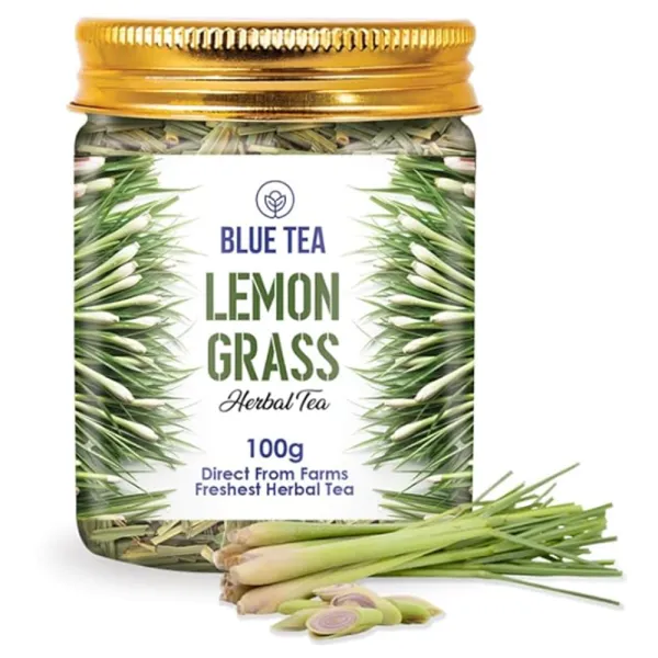 BLUE TEA - Lemongrass Tea - 100g -100 Cups || BOOST METABOLISM || Detox Tea - Flower Based - Herbal Tea - Caffeine Free - Gluten Free - Zero Sugar | Pet Jar Packaging