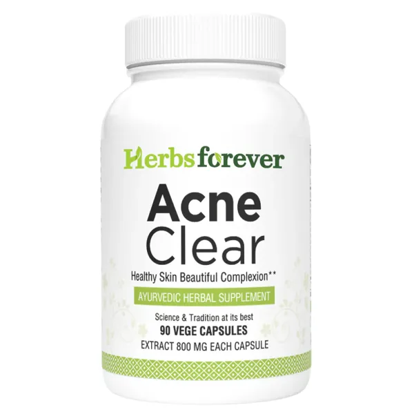 Herbsforever Acne Clear ACNIL | Natural Herbal Supplement for Clear Skin, Healthy Complexion | Control Face Pimples & Oil Balance | 90 Veg Capsules, 800mg Each | Ayurvedic Formula