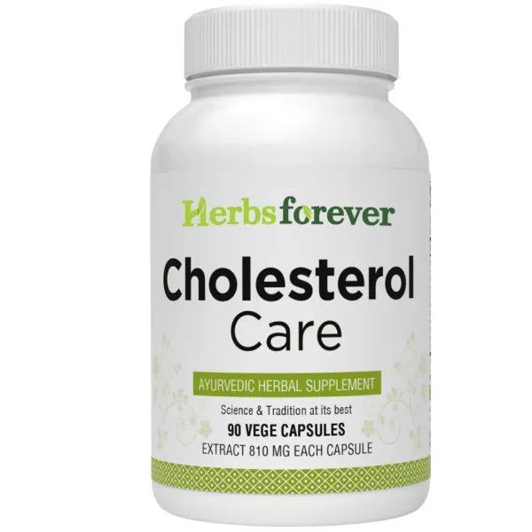 HerbsForever Cholesterol Care, Triglyceride & Heart - Guggulipid, Arjuna, Cinnamon, Garlic , Turmeric, Garcinia, Amla, plus Potent Ayurvedic Herbs Extracts. 90 Veg Capsules, 810mg Antioxidant