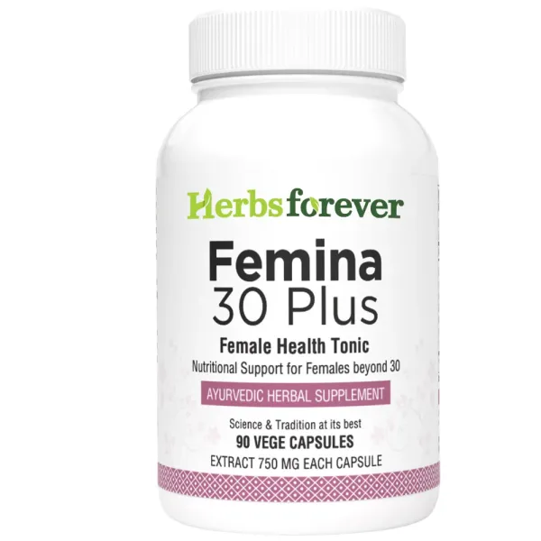 Herbsforever Femina 30 Plus Ayurvedic Herbal Supplement Supports Overall Womens Health 90 Vege Capsules 750Mg Each