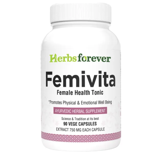 Herbsforever Femivita Capsules Everyday Female Health Supplement Supports Healthy Skin and Strong Muscles 90 Vege Capsules 750 Mg Each