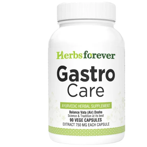 HerbsForever Gastro Care Stomach Discomfort ,IBS, Gas, Bloating - Asafoedita , Ginger ,Cumin , Haritaki plus Potent Ayurvedic Bitters , Herbs, Spices , digestive & Gut Enzymes 90 Veg Capsules, 750mg