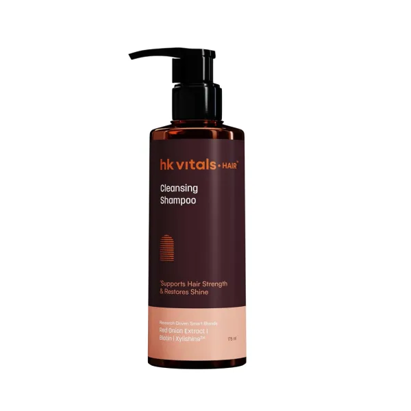 hk vitals Hair Cleansing Shampoo for Women & Men (175ml) | Supports Hair Strength & Restore Shine with Red Onion Extract | Biotin | Xylishine