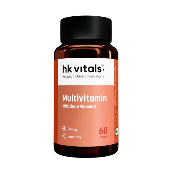 hk vitals Multivitamin (60 Tablets) | For Men and Women | With Zinc, Vitamin C, Vitamin D3, Multiminerals & Ginseng Extract
