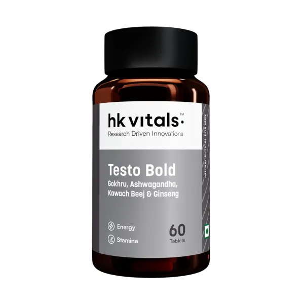 hk vitals Testo Bold (60 Tablets) | Testosterone Booster for Men | For Energy, Stamina, & Strength