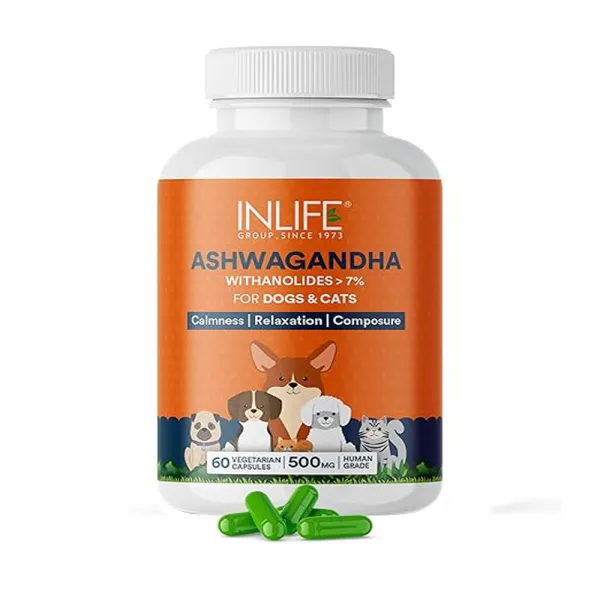 Inlife Ashwagandha for Dogs (Withania Somnifera) Supplement, 500mg