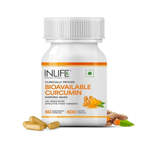 Inlife Bioavailable Curcumin Capsules | Curcumin Supplement | Clinically Proven Ingredient | 600mg - 60 Capsules (Pack of 1)