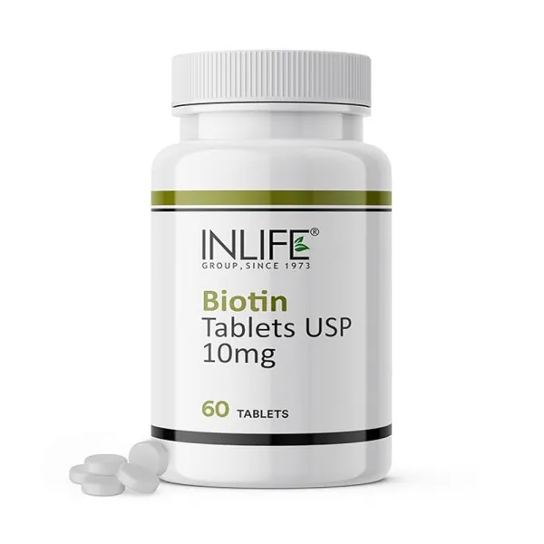 Inlife Biotin 10mg Tablets Vitamin B7 for Hair Skin and Nails | Men and Women - 60 Tablets