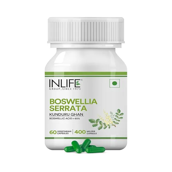 Inlife Boswellia Serrata Extract (Boswellic Acids > 65%) 400mg - 60 Vegetarian Capsules (Pack of 1)