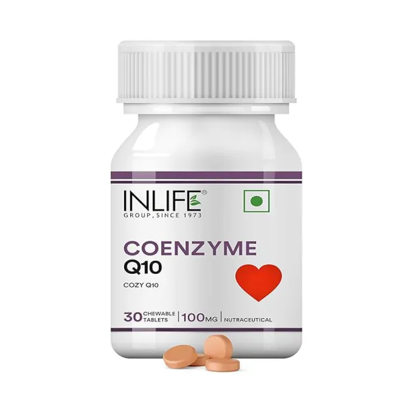 Inlife Coenzyme Q10 100mg | CoQ10 Ubiquinone Supplement | Antioxidant for Men and Women - 30 Chewable Tablets (Pack of 1)